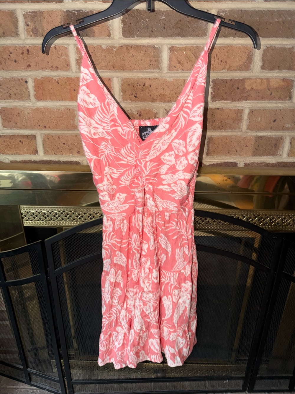 Angie Coral Dress with White Floral Print